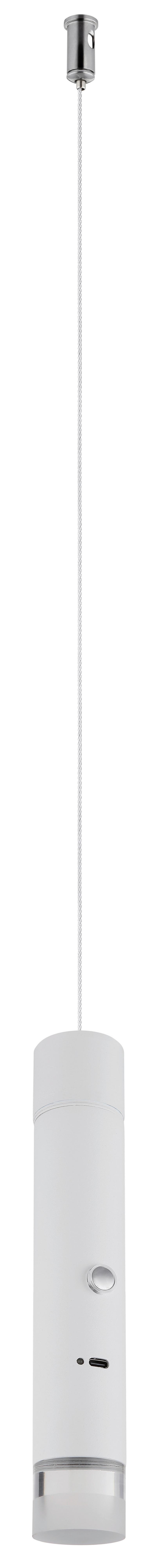 AKKU-LED-HÄNGELEUCHTE PELO - bílá/čiré, Design, kov/plast (38/120cm) - Globo