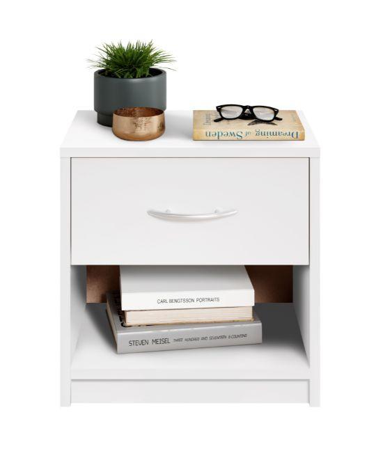 Nachtkästchen Weiß H: 41 cm Base