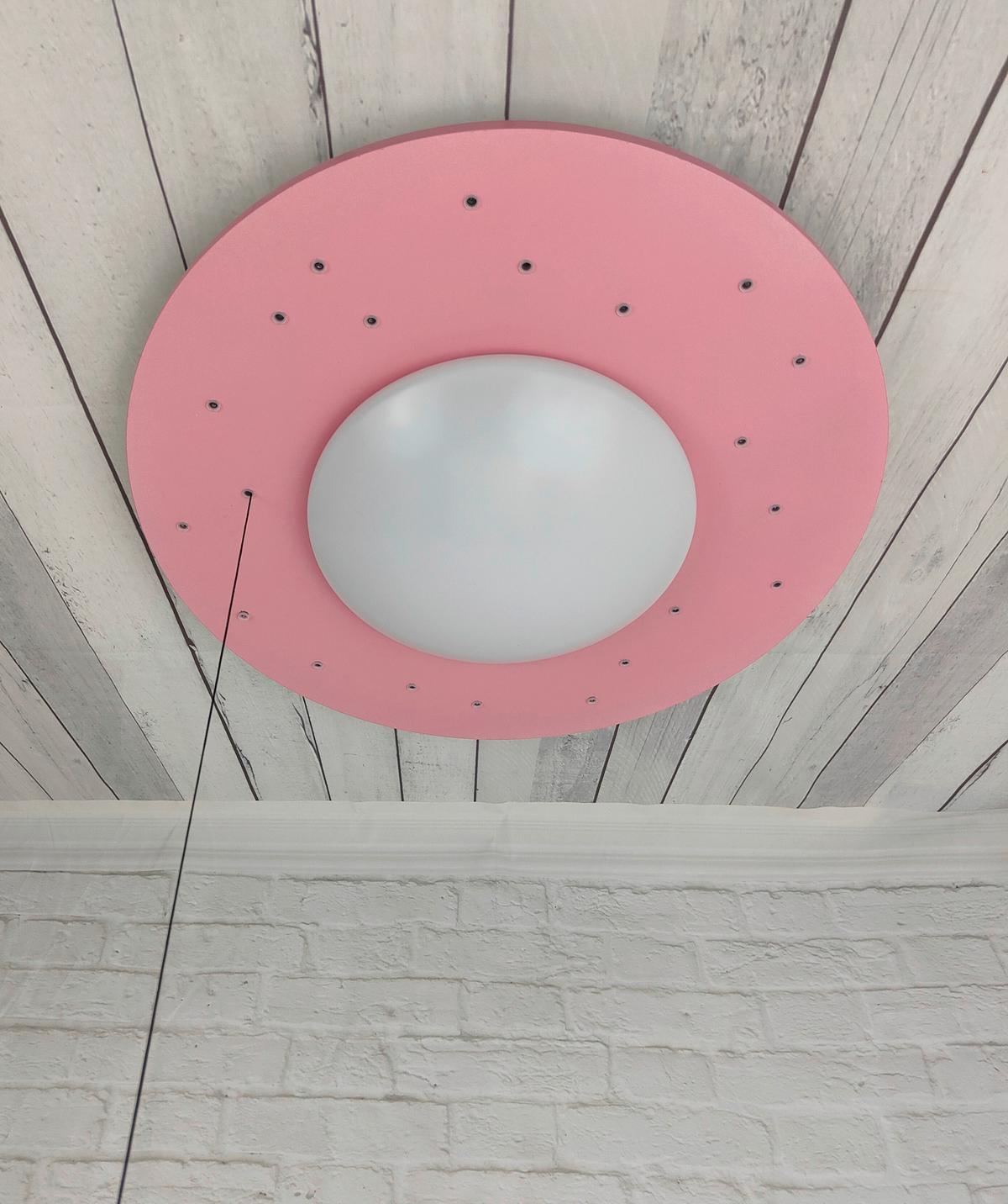 Kinderdeckenleuchte 7007 - Starlight Patellrosé - Rosa/Weiß, Basics, Holzwerkstoff/Kunststoff (54/11cm) - Niermann