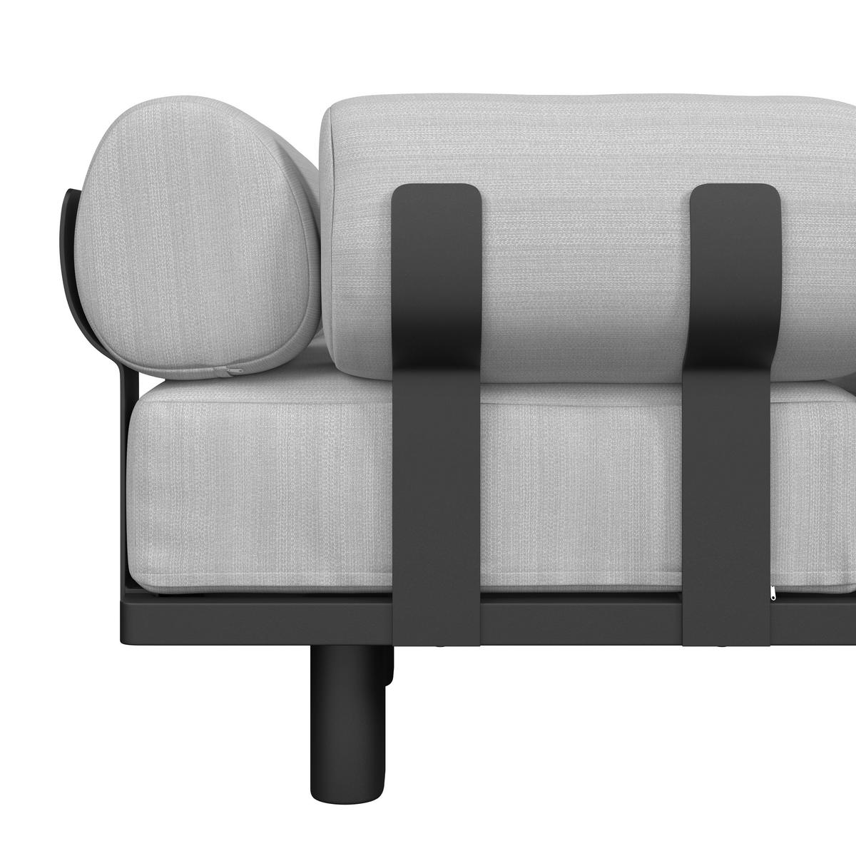 TERASOVÁ SEDACIA SÚPRAVA LUMEA - sivá/svetlosivá, Modern, kov/textil - Bessagi Garden