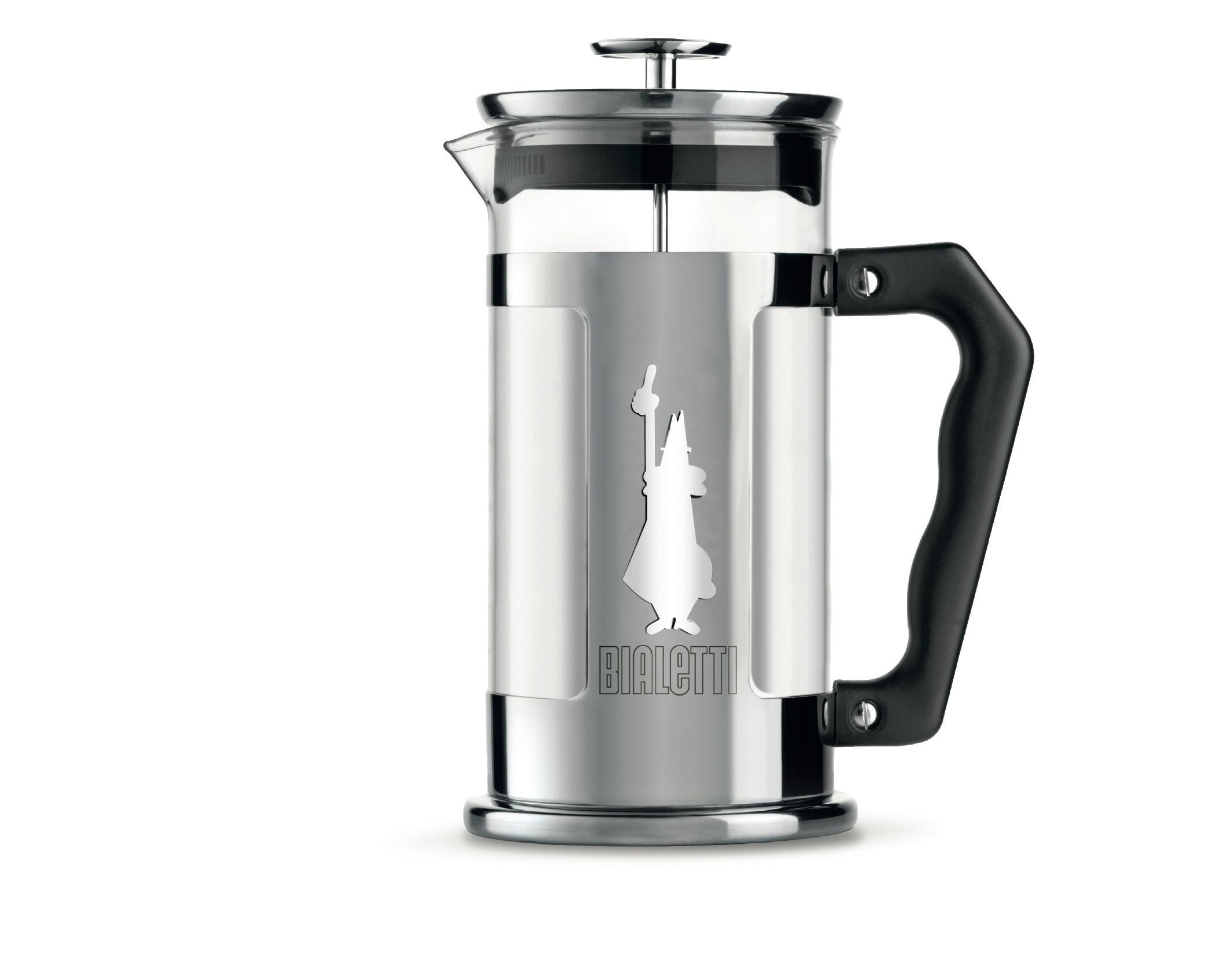 KAFFEEBEREITER Silberfarben/Schwarz - Silberfarben, Basics, Glas (14.8/14.8/22cm) - Bialetti