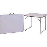 Kempingasztal Fehér, Kb. 80/60/69cm - ezüst/fehér, fa/fém (80/60/69cm)