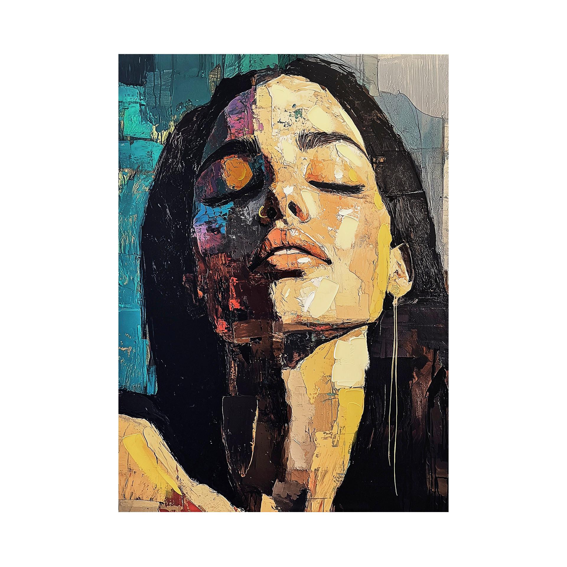 OBRAZ NA PLÁTNE VIVIAN - viacfarebná, Basics, drevo/textil (70/100cm)
