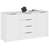KOMODA ALAN 5 - bílá/černá, Moderní, kompozitní dřevo (161/93,4/50cm) - Luca Bessoni