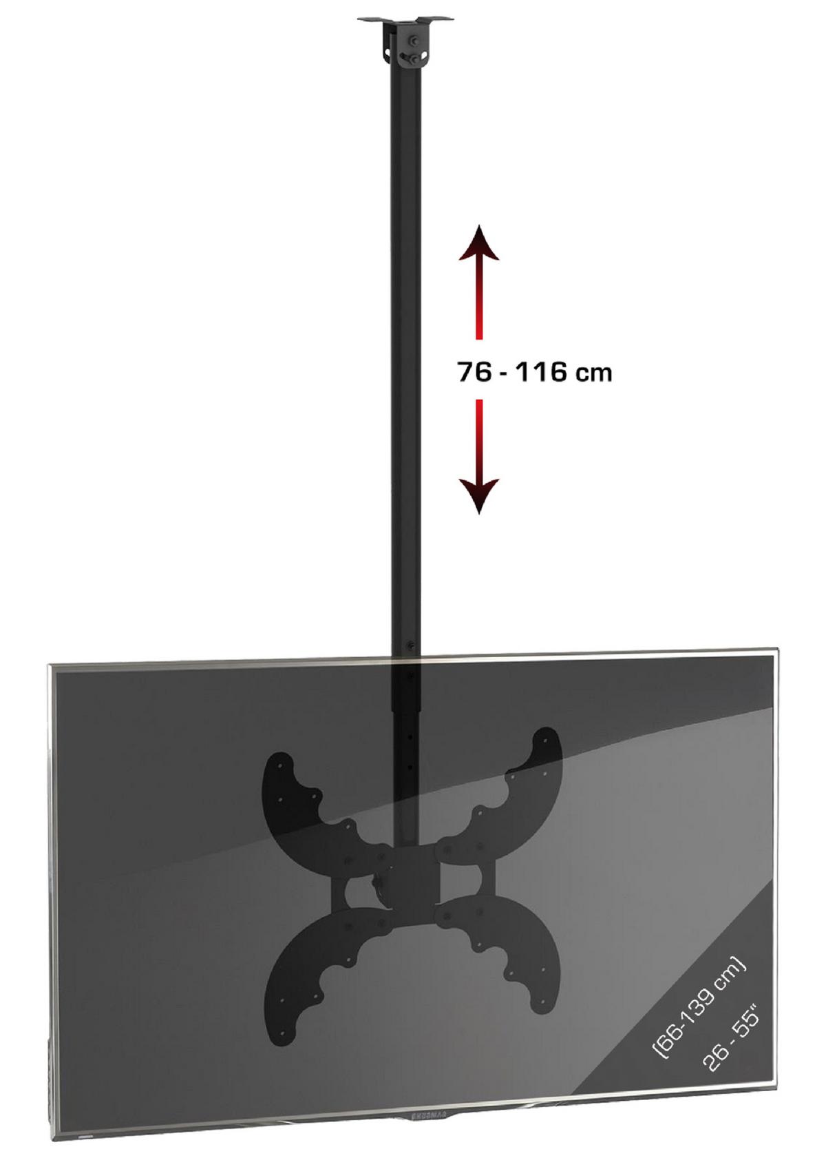 TV- Halterung B-Dx Anthrazit B: 42 cm - Anthrazit, MODERN, Metall (42/76/4,5cm) - MID.YOU
