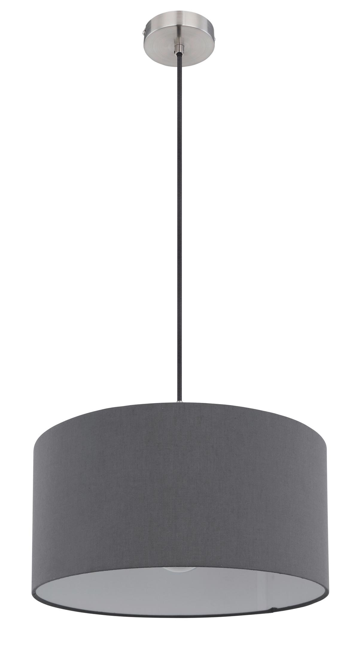 Hängeleuchte 15585h - Anthrazit/Opal, KONVENTIONELL, Kunststoff/Textil (40/140cm) - Globo