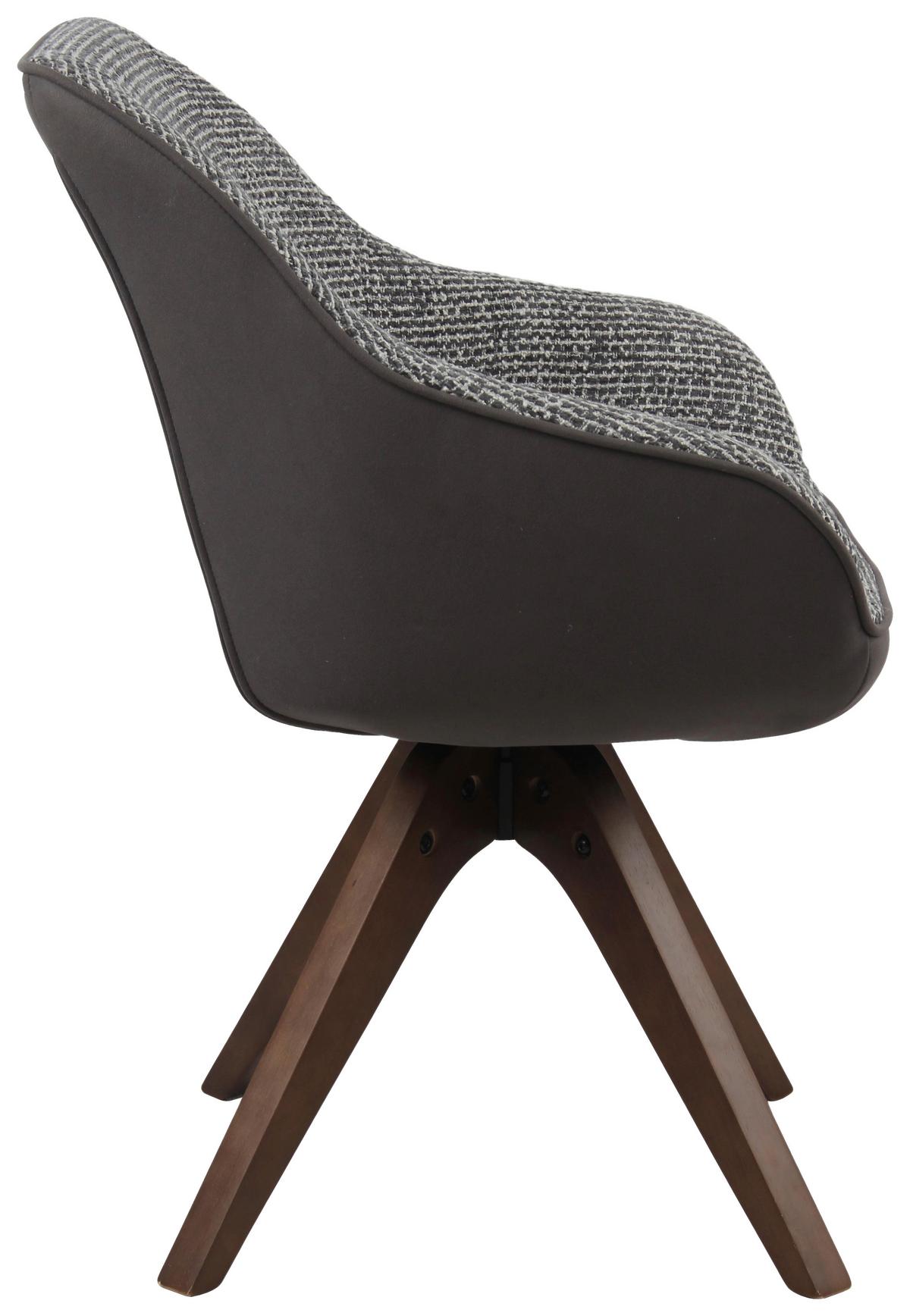 Armlehnstuhl Visby Dunkelgrau B: 58 cm - Dunkelgrau/Eichefarben, MODERN, Holz/Textil (58/84/55cm) - Livetastic