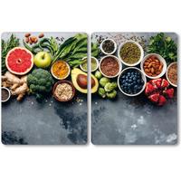 Herdabdeckplatte XL 2er Set Multicolor - Multicolor, Basics, Glas (50/38,5/0,8cm) - Kesper