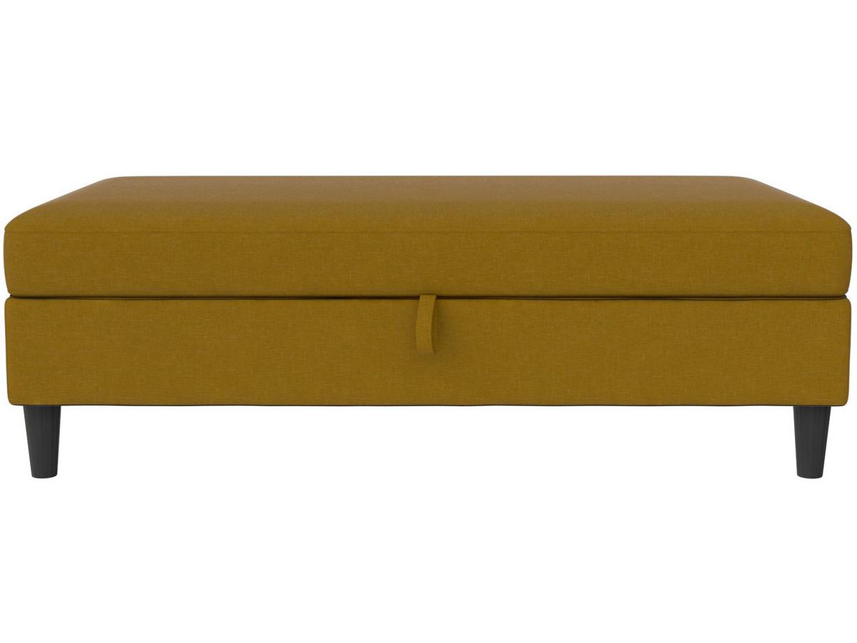 Hocker Hannover Currygelb, mit Stauraum - Currygelb/Schwarz, Basics, Textil (130/43/69cm) - Livetastic