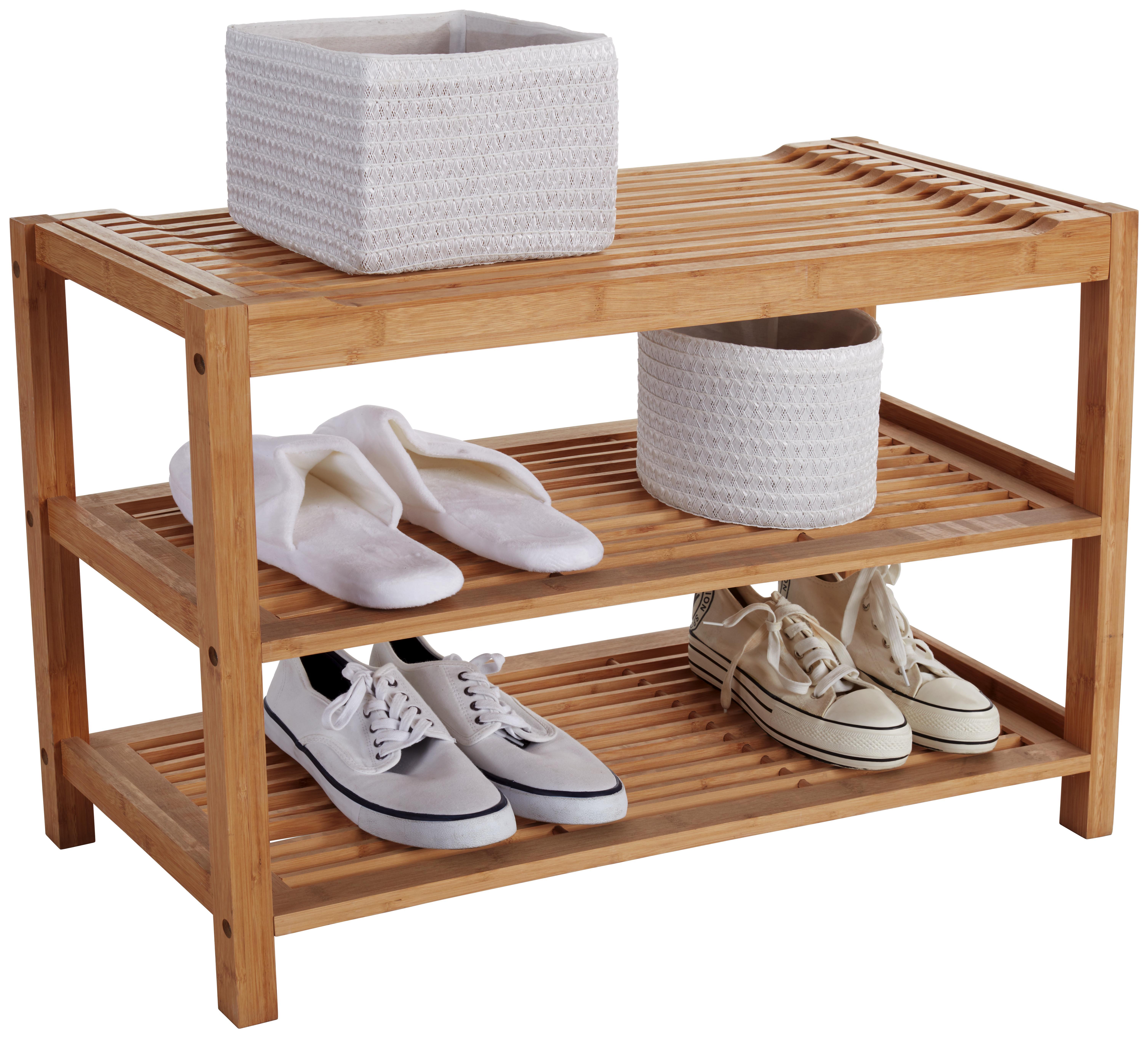 Cipőtároló Sitz - Natúr, modern, Fa (78/50/32cm)