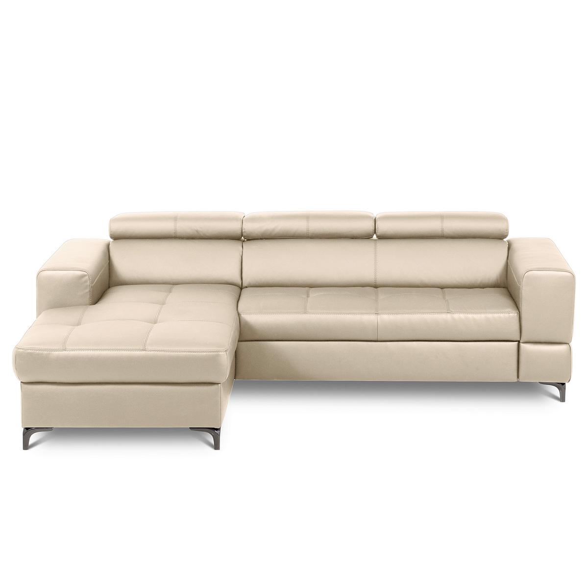 Ecksofa Torino Teilleder Grau 173x247 - Schwarz/Grau, Design, Leder/Textil (173/247cm) - Livetastic