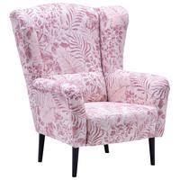 Ohrensessel Ertan Mischgewebe Rosa / Beige - Beige/Schwarz, MODERN, Textil (105/75/85cm)