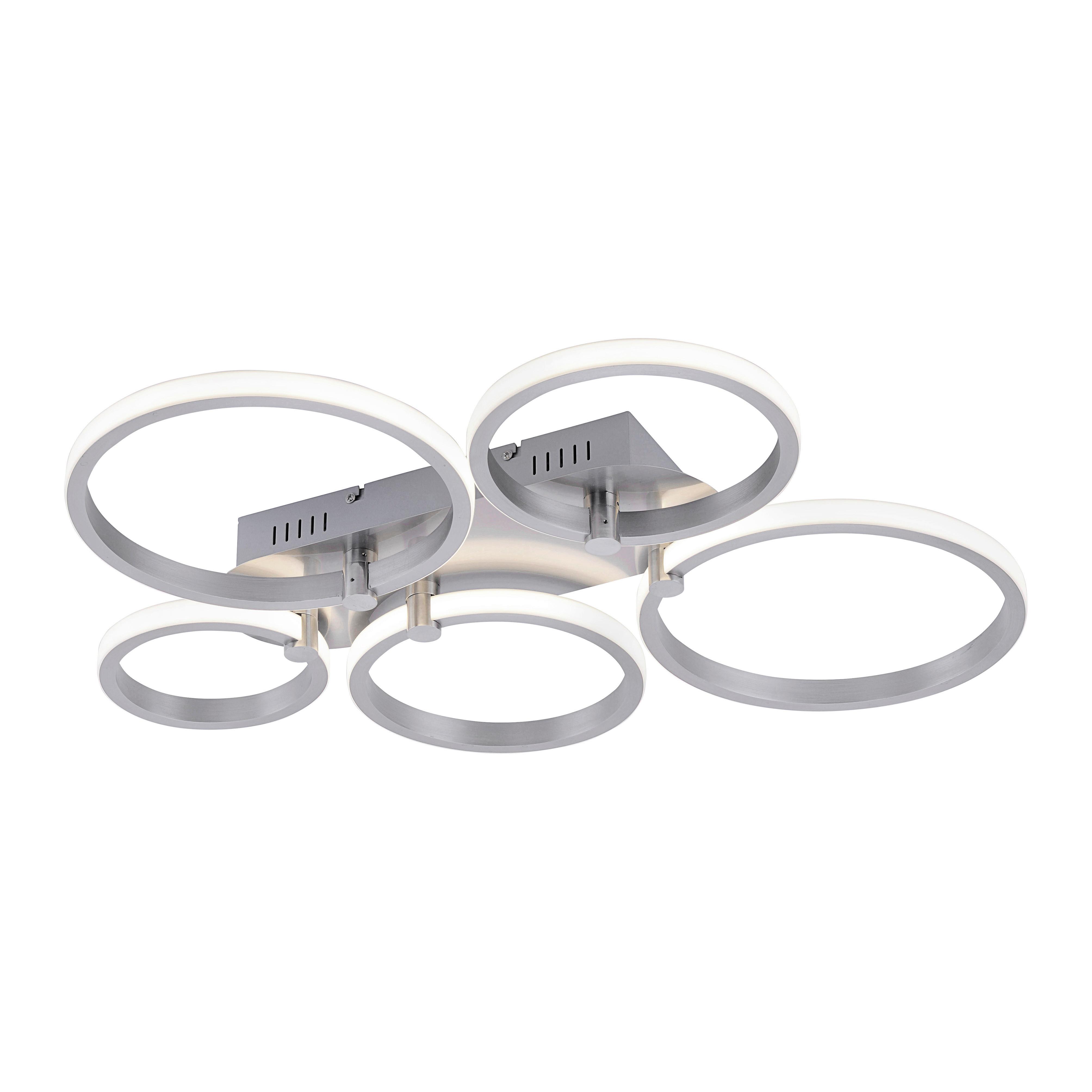 Led-deckenleuchte Johanna L: 66 Cm, 3 Helligkeitsstufen - Silberfarben, Design, Metall (66/55/8,5cm)