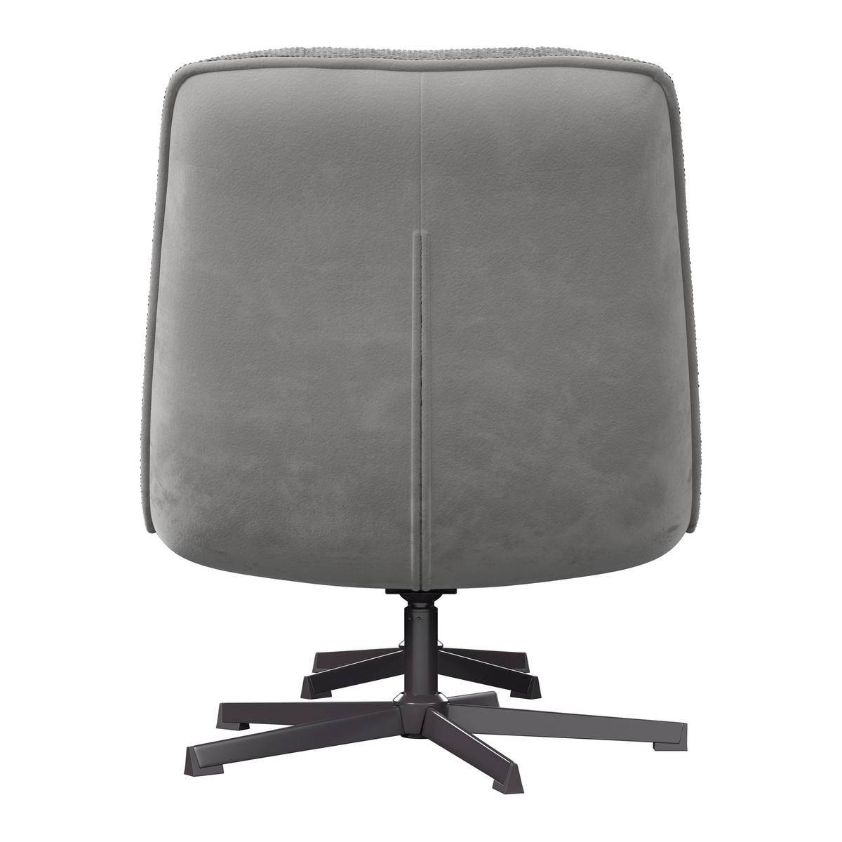 Relaxsessel Sofia Chenille grau, B: 77 cm - Schwarz/Grau, MODERN, Textil/Metall (77/88/94cm)