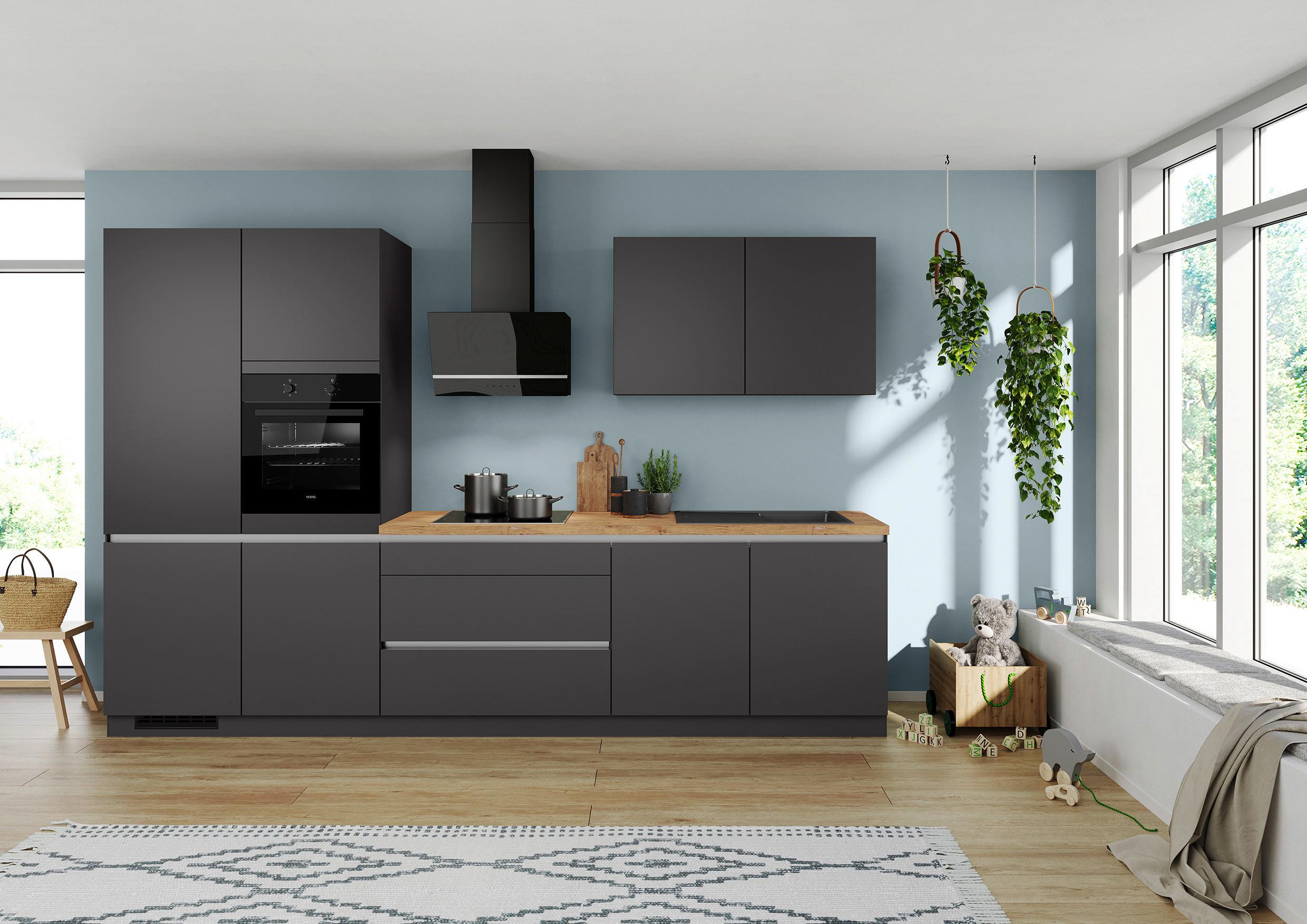 Küchenleerblock Ip3150 - Eichefarben/Graphitfarben, Design, Holzwerkstoff (340cm) - Impuls