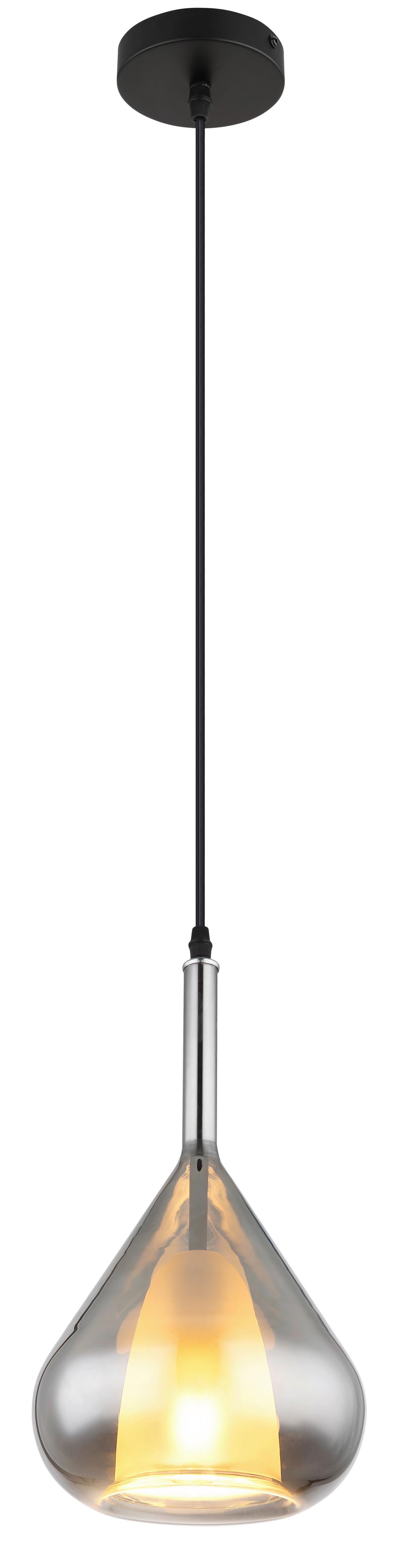 ZÁVĚSNÉ SVÍTIDLO GEEKY - šedá/černá, Design, kov/sklo (20/150cm) - Globo