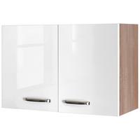 Küchenoberschrank Valero H 80 - Weiß Hochglanz/Sonoma Eiche, MODERN, Holzwerkstoff (80/54,8/32cm) - FlexWell