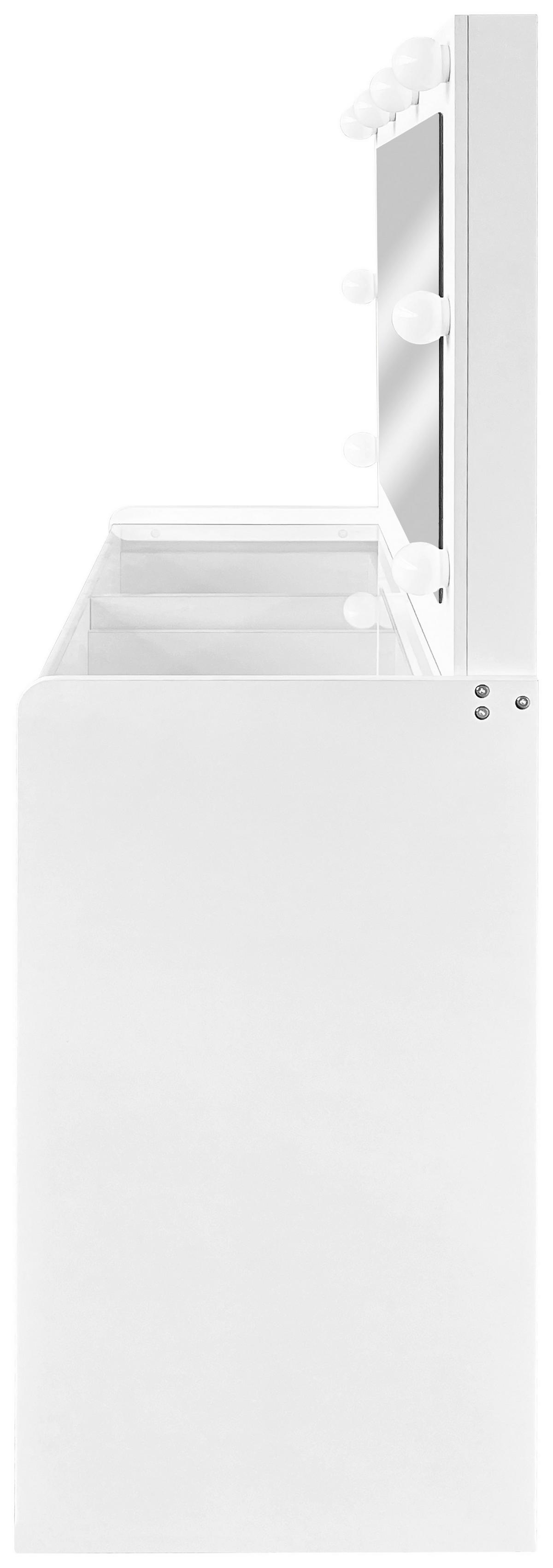 Schminktisch Mila Weiß B: 95 cm - Weiß, Trend, Glas/Holzwerkstoff (95/140/44cm)