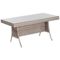 Gartentisch Teneriffa - Beige/Grau, MODERN, Kunststoff/Metall (160/90/76cm) - Gardenson