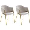 Armlehnstuhl-set Kronos -Trend Hellgrau/gold - Goldfarben/Hellgrau, Trend, Textil/Metall (53/77/60cm) - Livetastic