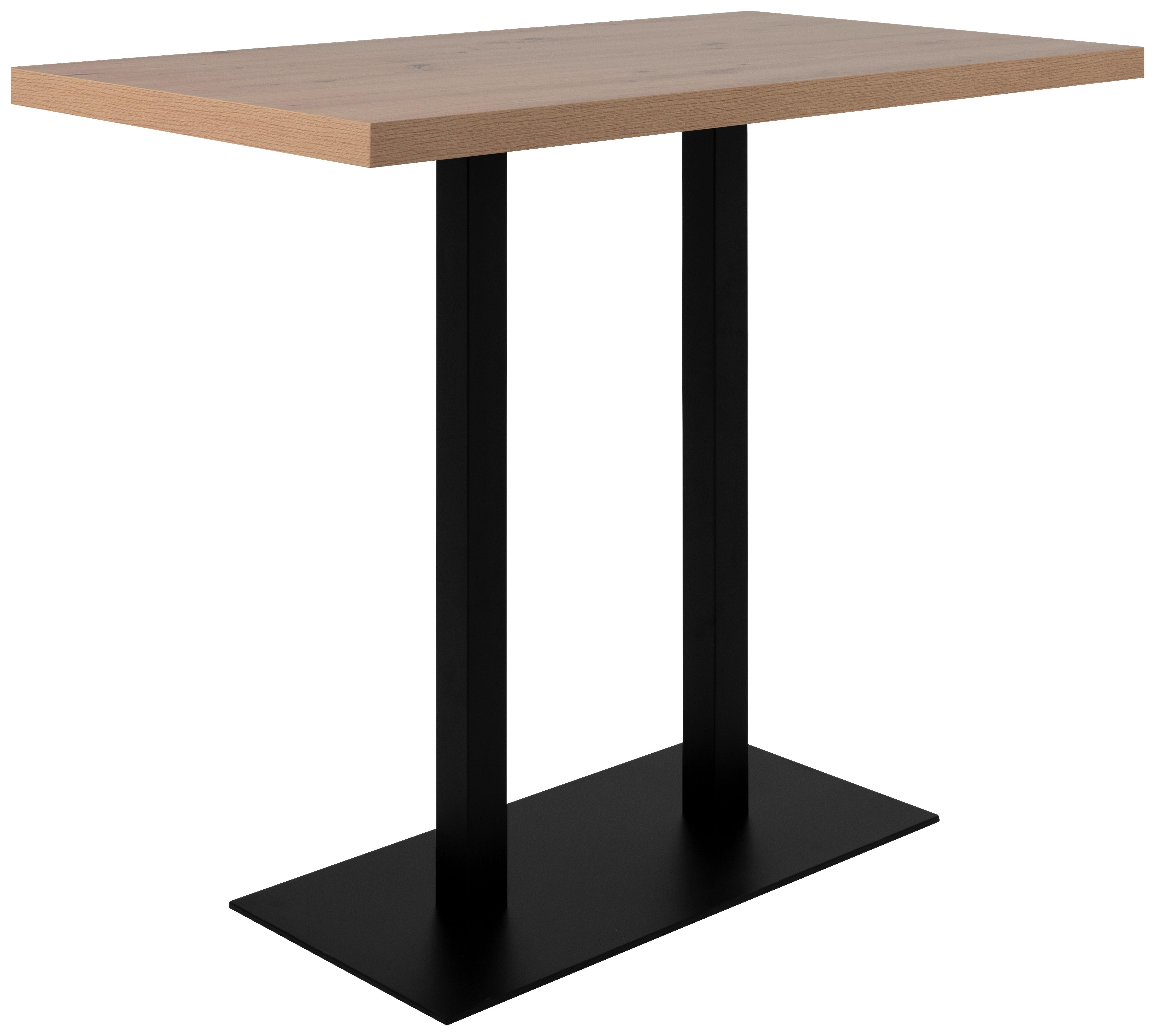 Bartisch Quadrato 120 Bartisch - Schwarz/Eiche Artisan, Design, Holzwerkstoff/Metall (120/70/105cm) - MID.YOU