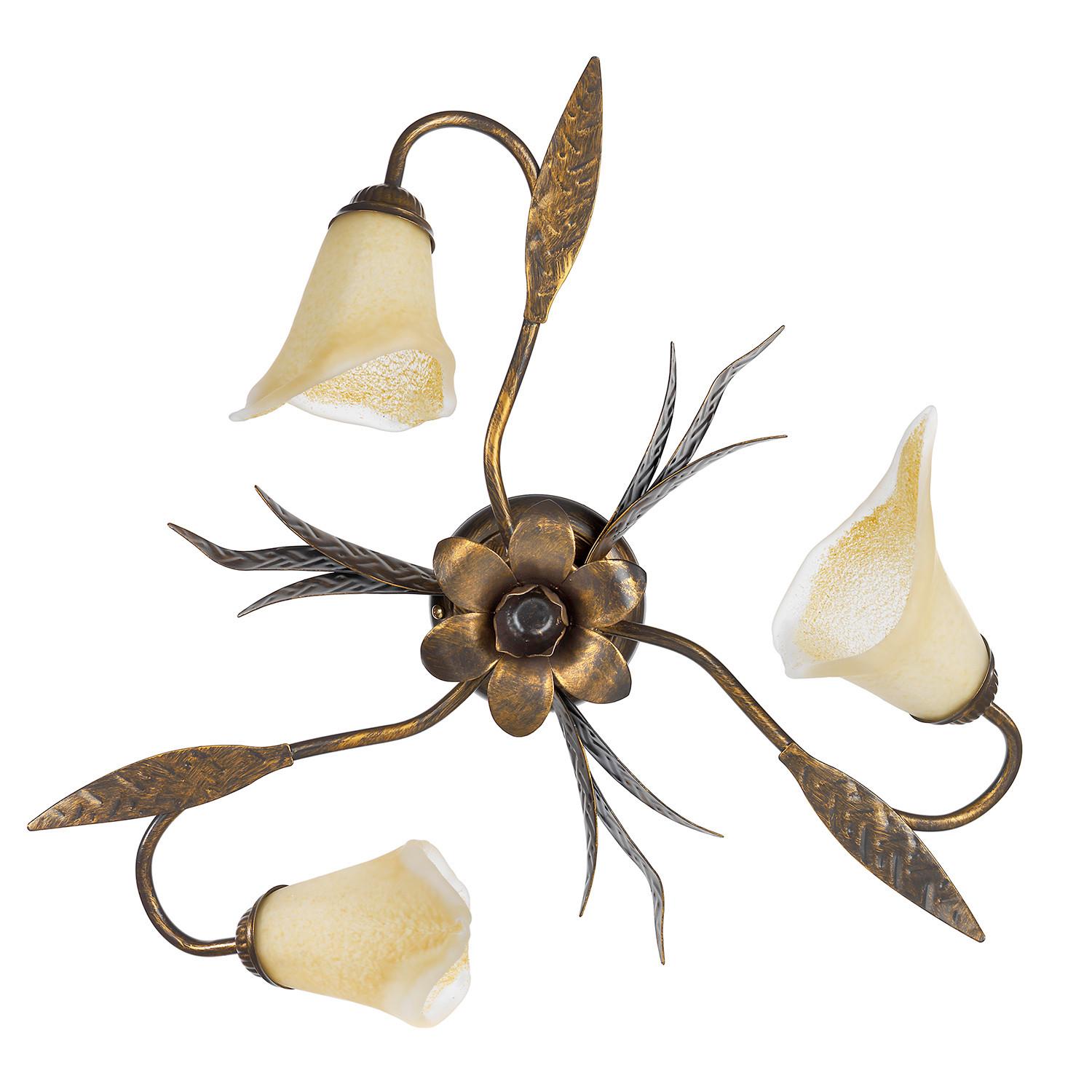 Deckenleuchte 4230/Pl3 - Bronzefarben, KONVENTIONELL, Glas/Metall (55/55/25cm)