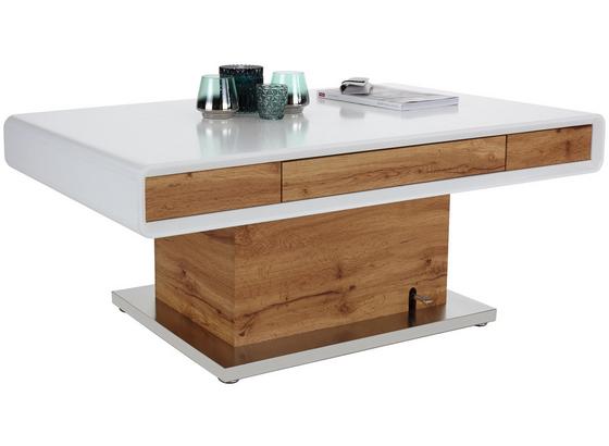Konferenčný Stolík Kopenhagen - farby dubu/biela, Moderný, kov/kompozitné drevo (130/47-77,5/70cm) Konferenčný Stolík Kopenhagen - farby dubu/biela, Moderný, kov/kompozitné drevo (130/47-77,5/70cm)