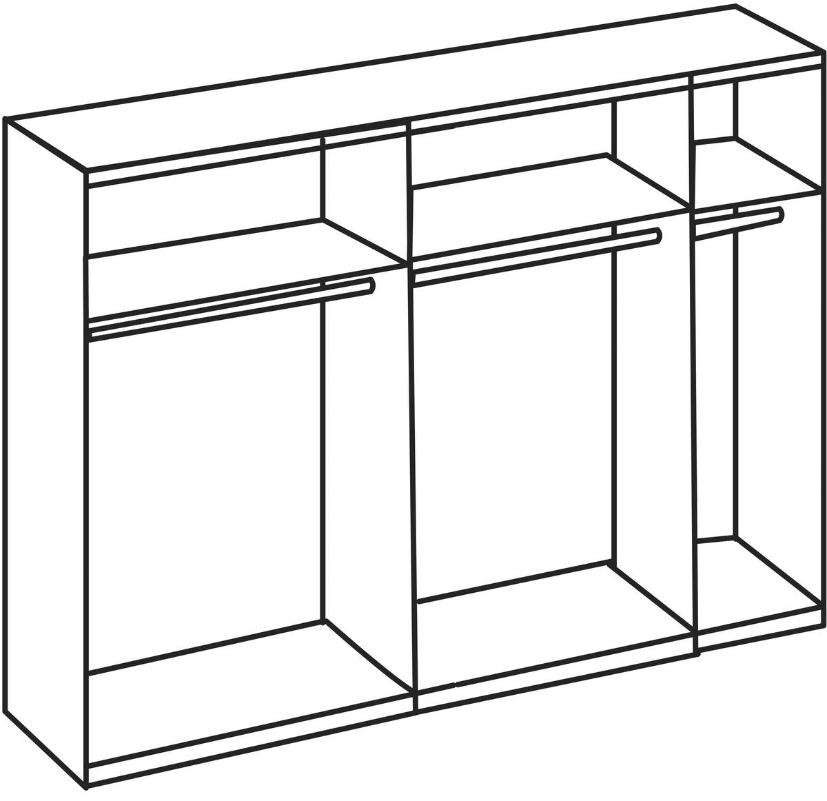 Schwebetürenschrank Andorra Eiche/graphitfarben B: 250 Cm - Graphitfarben, MODERN, Holzwerkstoff (250/216/65cm) - MID.YOU