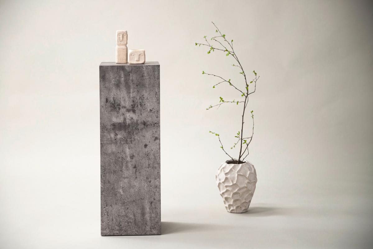 Beistelltisch Ramsvik - Grau, Design, Holz (23/23/65cm) - Livetastic