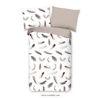 BETTWÄSCHE FEATHERS - Sandfarben/Weiß, Design, Textil (140/200cm)
