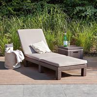 Sonnenliege Daytona Polyrattan verstellbar mit Auflage - Braun, MODERN, Kunststoff (195/64/22cm) - Keter