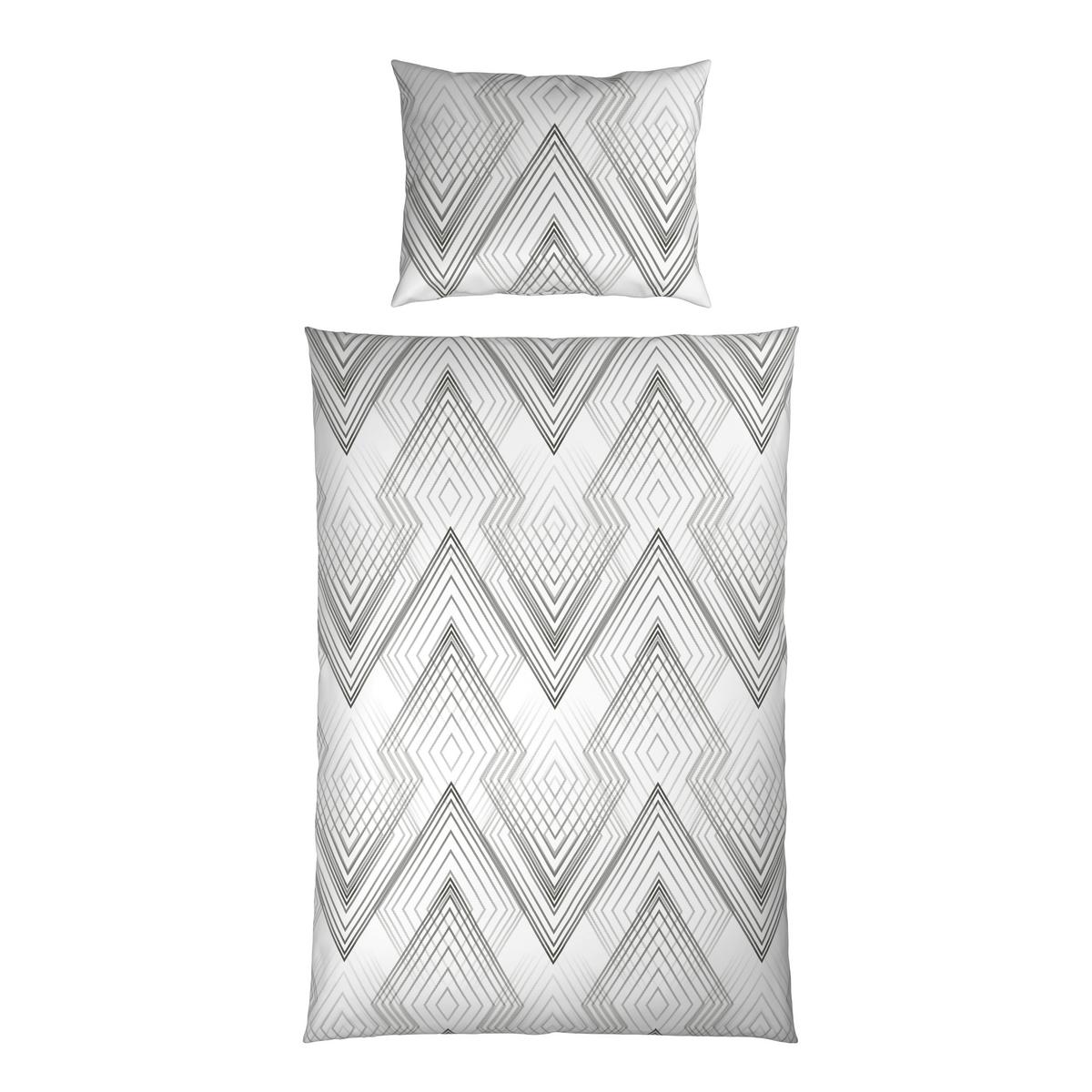 Bettwäsche Irina - Anthrazit/Weiß, MODERN, Textil - Luca Bessoni