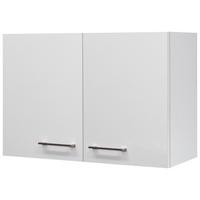 Horní kuchyňská skřiňka NEO - bílá/barvy nerez oceli, Moderní, kov/kompozitní dřevo (80/54/32cm) - FlexWell