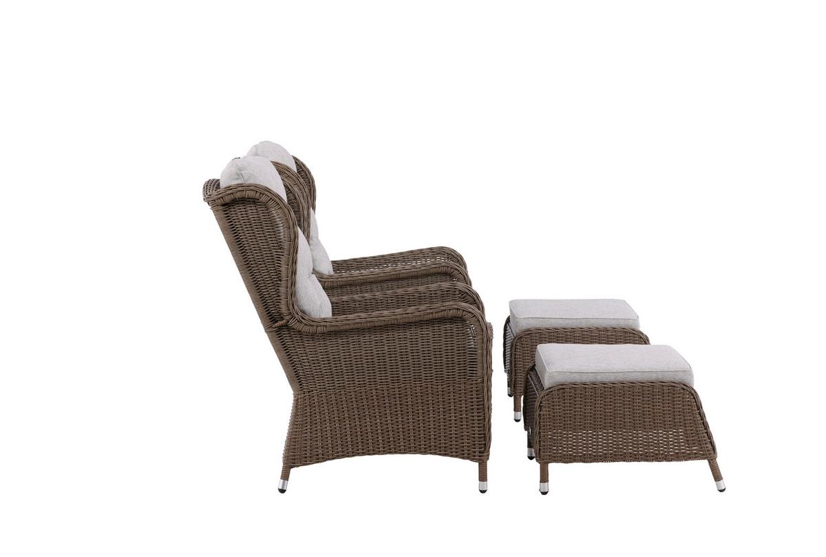 Loungegarnitur Washington - Beige/Braun, KONVENTIONELL, Kunststoff/Textil - Gardenson