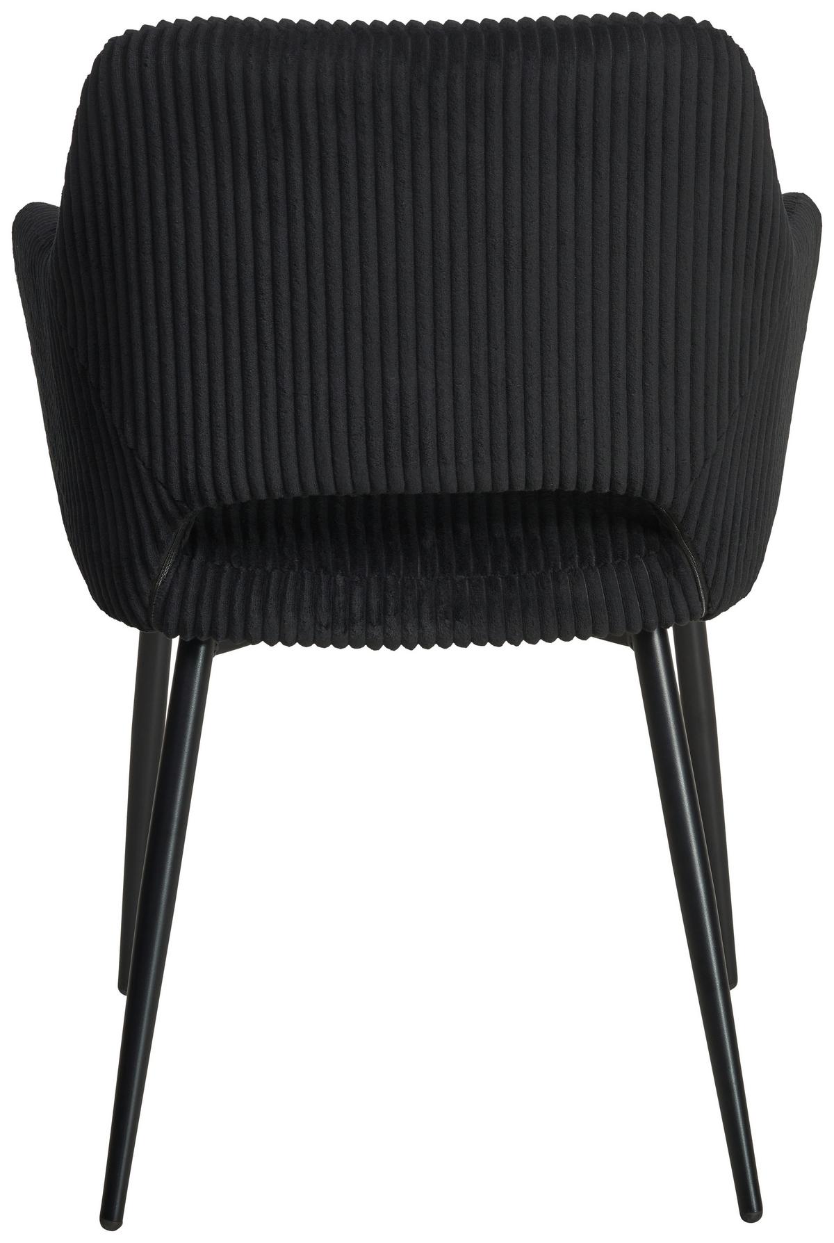 Armlehnstuhl Pina Cord Schwarz, B: 57 Cm - Schwarz, KONVENTIONELL, Holz/Textil (57/83.5/63cm) - MID.YOU