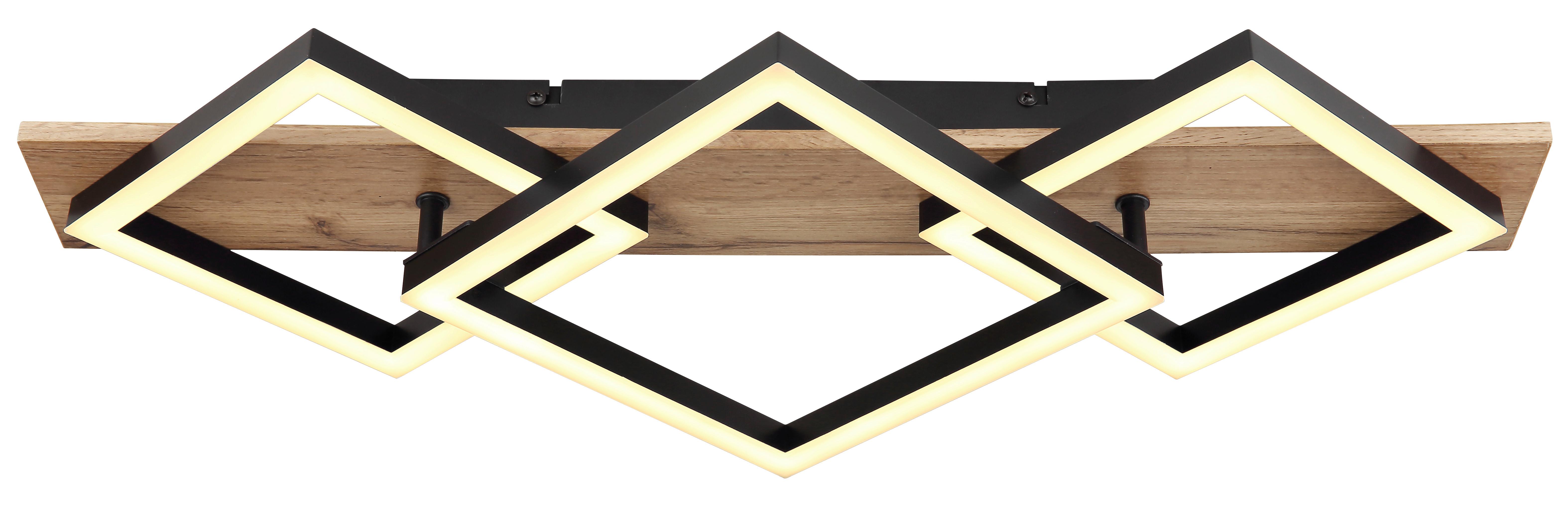 Led Mennyezeti Lámpa 67294d2 - sötétbarna/fekete, Natur, műanyag/faalapú anyag (61/31/8,5cm) - Globo