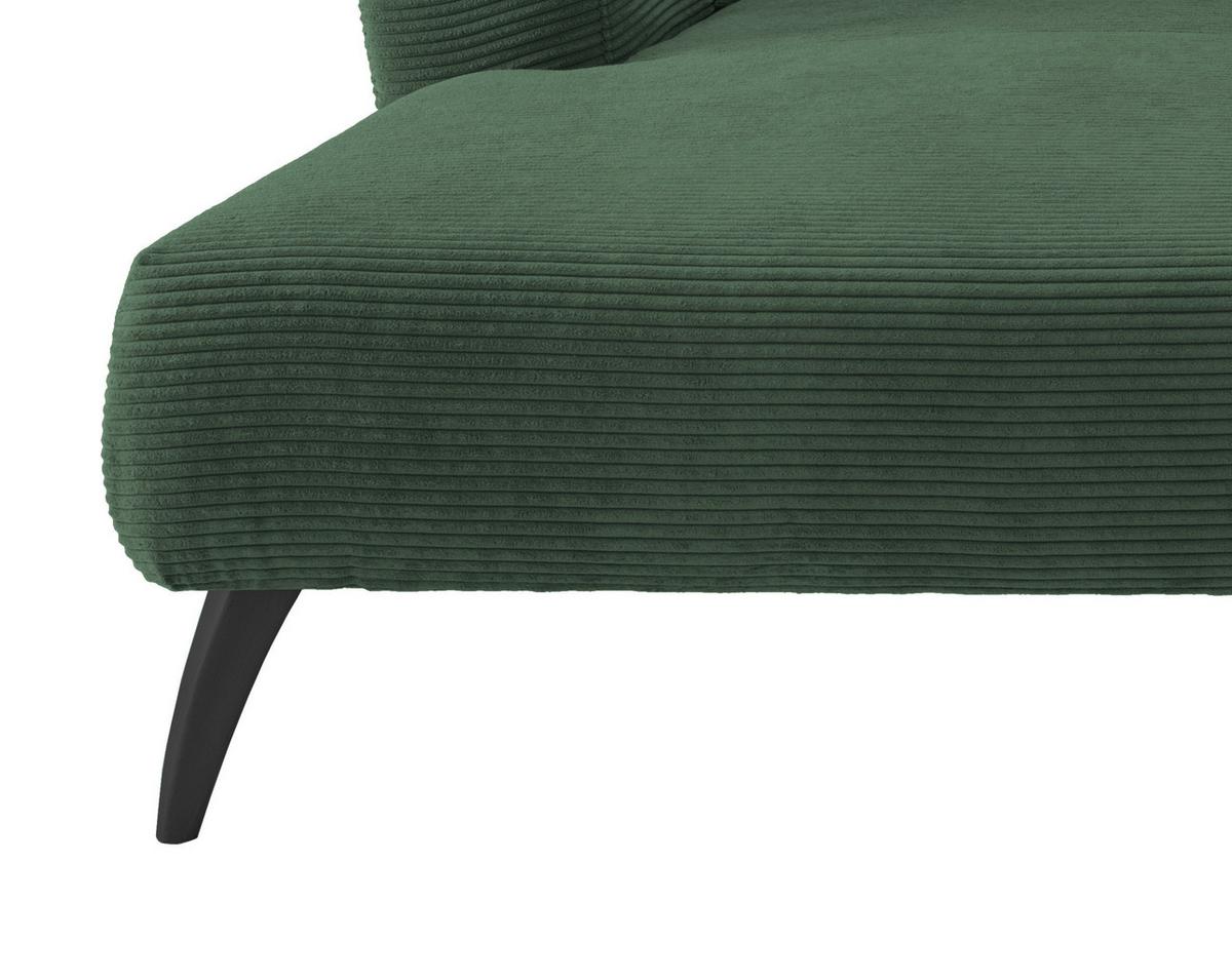 Ecksofa Colori Dunkelgrün S: 160/264 Cm - Dunkelgrün/Schwarz, MODERN, Holz/Textil (160/264cm) - MID.YOU