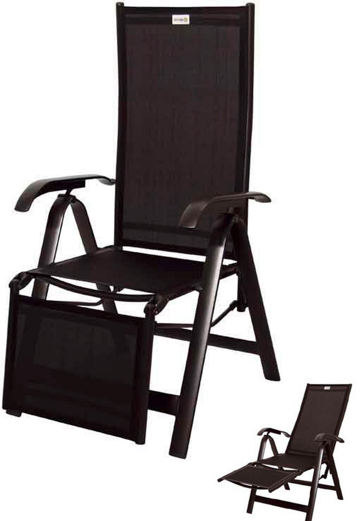 Gartensessel Acamp Metall/textil - Anthrazit/Schwarz, Basics, Textil/Metall (68/116/61cm) - Acamp