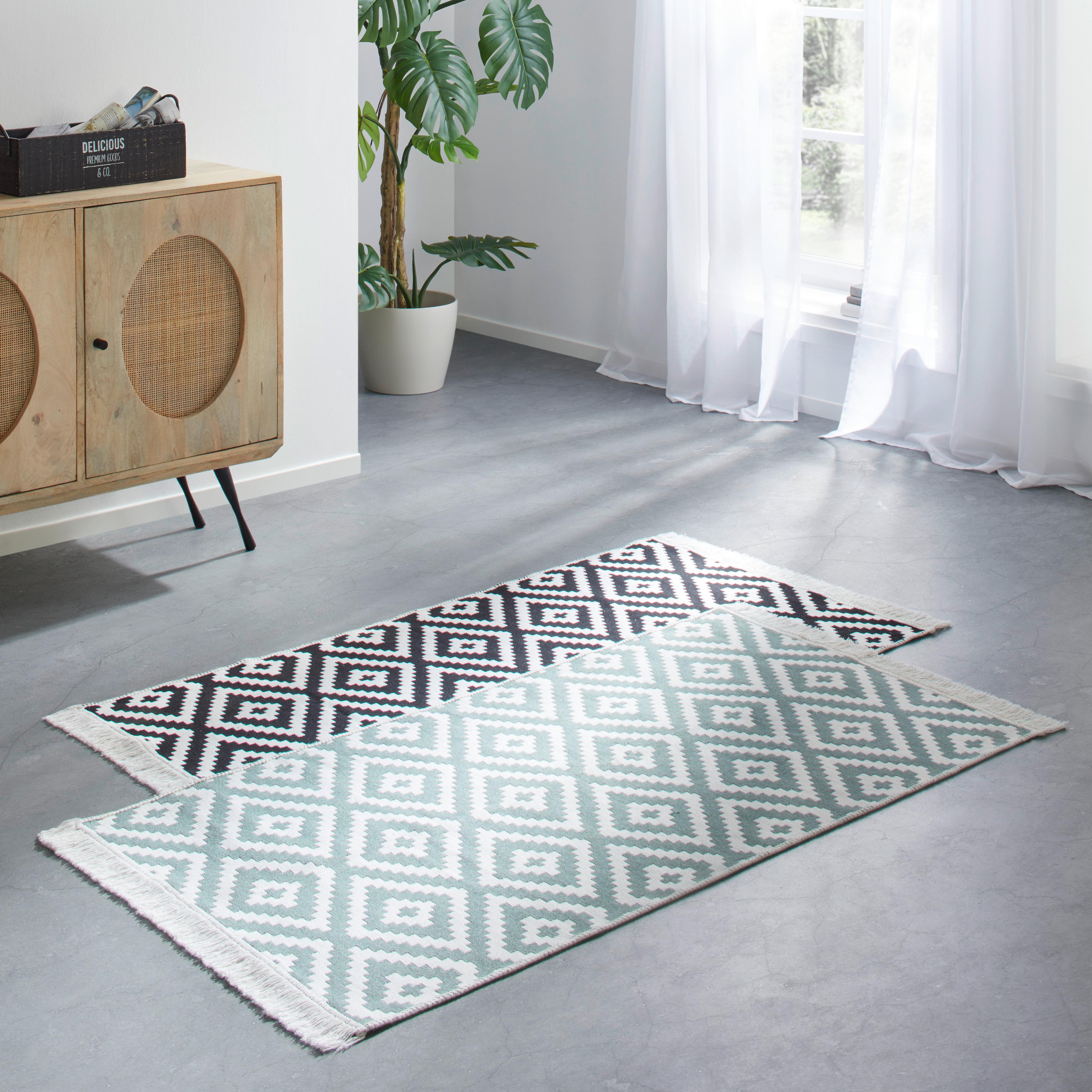 RUČNĚ TKANÝ KOBEREC Inaya 2, 120/170cm - bílá/antracitová, Moderní, textil (120/170cm) - Mömax