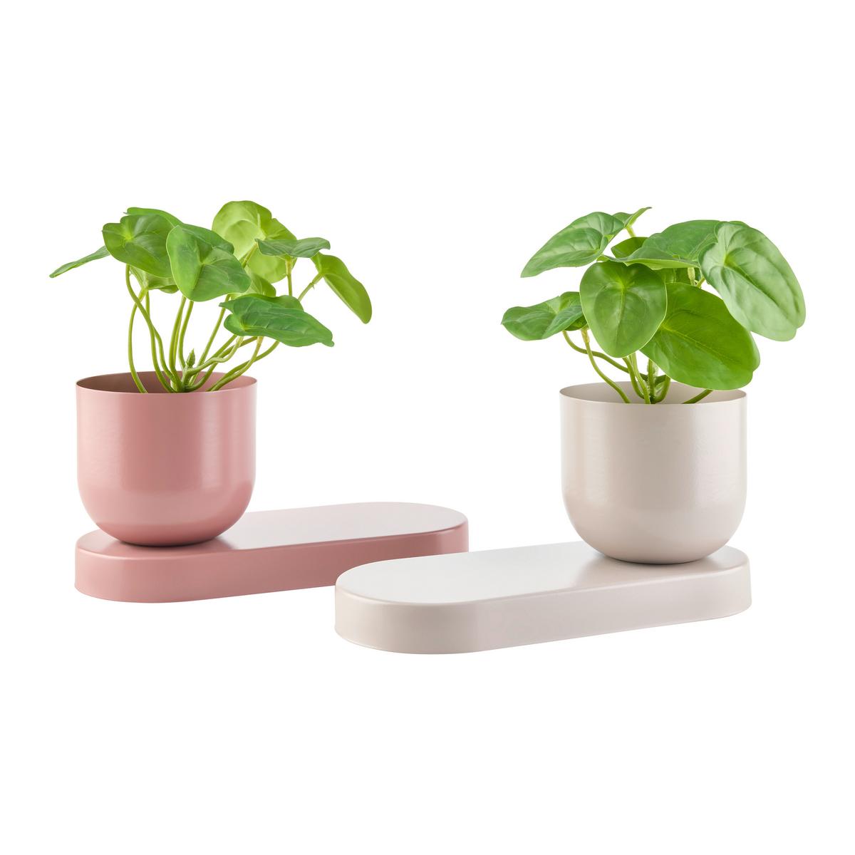 Obal na květináč LIO - starorůžová, kov (27/13/12cm) - Mömax