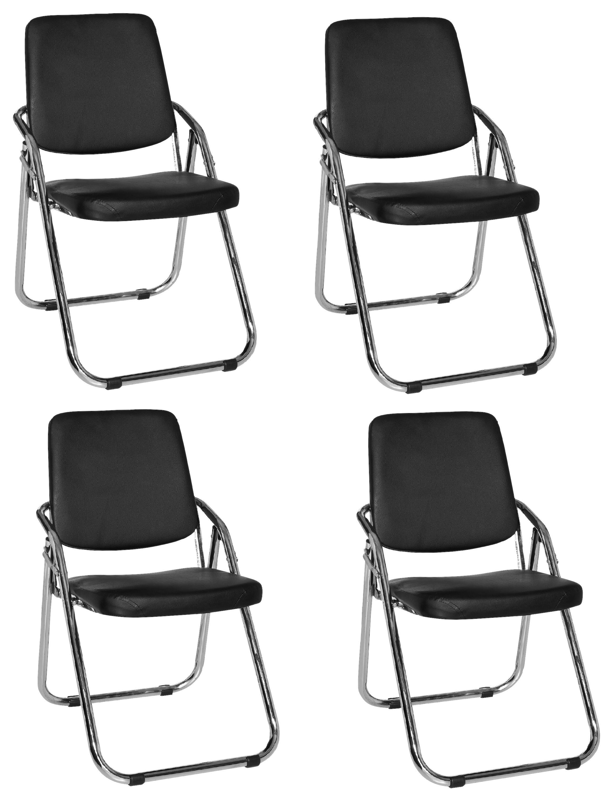 Besucherstuhl Esto Schwarz - Chromfarben/Schwarz, MODERN, Textil/Metall (48/91/40cm) - MID.YOU