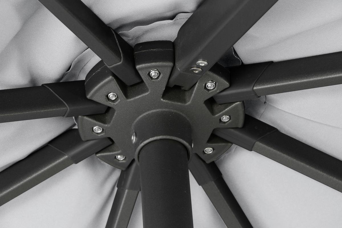 Ampelschirm Sunset N+ Ø 350 H: 252 Cm Anthrazit/grau - Anthrazit/Grau, KONVENTIONELL, Textil/Metall (350/350cm) - Siena Garden