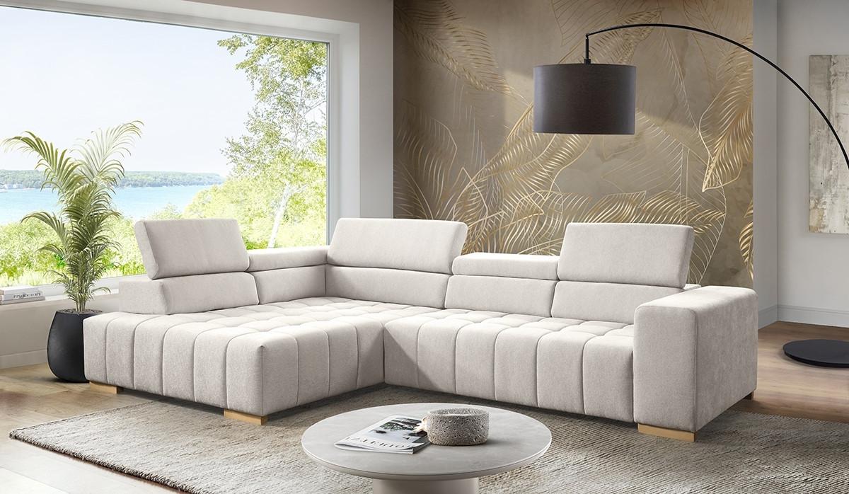 Ecksofa Elias Neu Creme S: 201x307 cm - Creme/Naturfarben, Design, Textil (201/307cm) - Livetastic