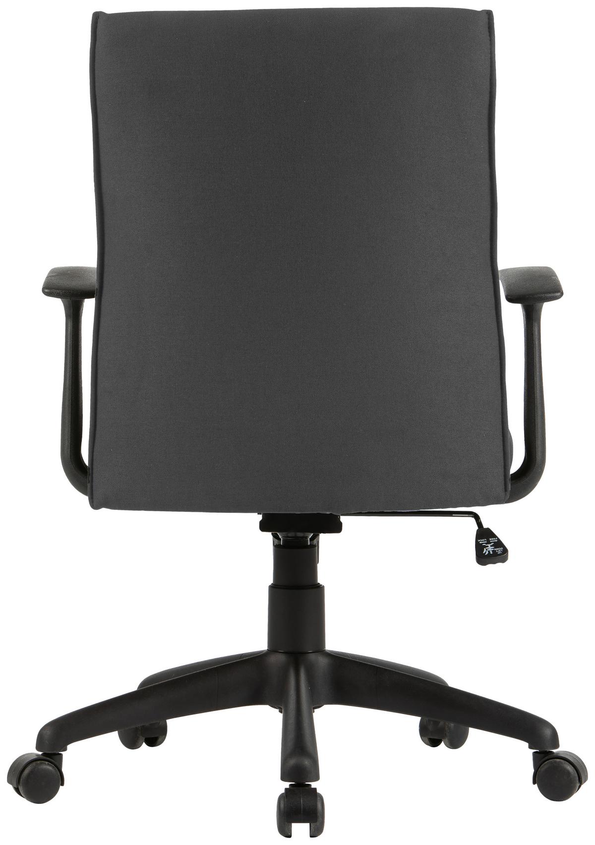 Bürostuhl Rocket Mit Armstützen Schwarz Bis 110 Kg - Schwarz, MODERN, Kunststoff/Textil (56/92,5-100,5/61,5cm) - MID.YOU