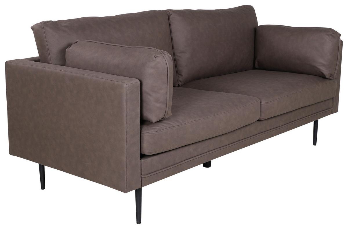 2-sitzer-sofa Boom - Schwarz/Braun, Design, Textil/Metall (203/84/90cm) - Livetastic