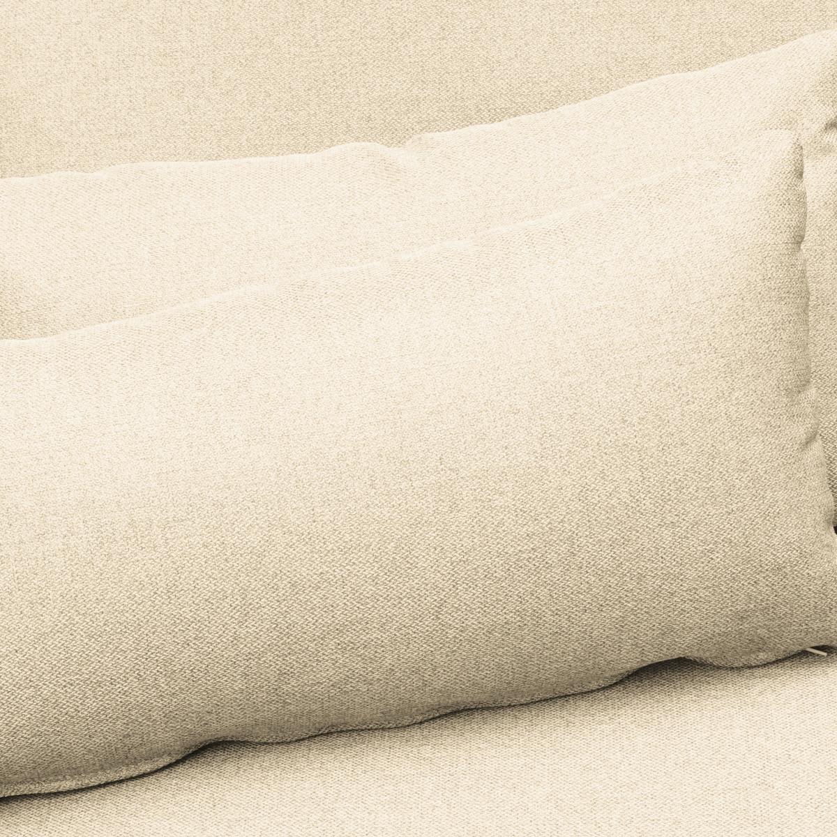 Ecksofa Berlin Webstoff Creme 313x172 cm - Creme/Schwarz, Design, Textil (313/172cm) - Livetastic