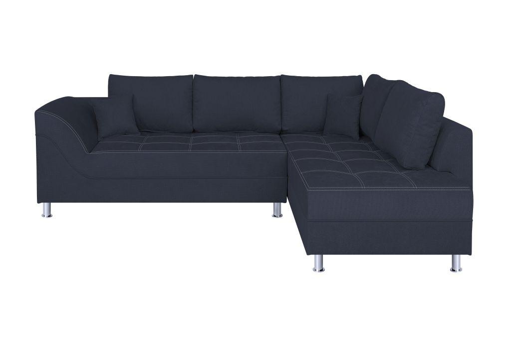 Rohová sedačka BENNY, obojstranná, tmavomodrá - čierna/tmavomodrá, Design, kompozitné drevo/textil (267/202cm) - P & B