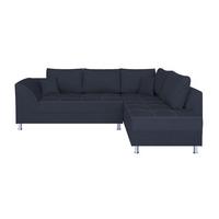 Rohová sedačka BENNY, obojstranná, tmavomodrá - čierna/tmavomodrá, Design, kompozitné drevo/textil (267/202cm) - P & B