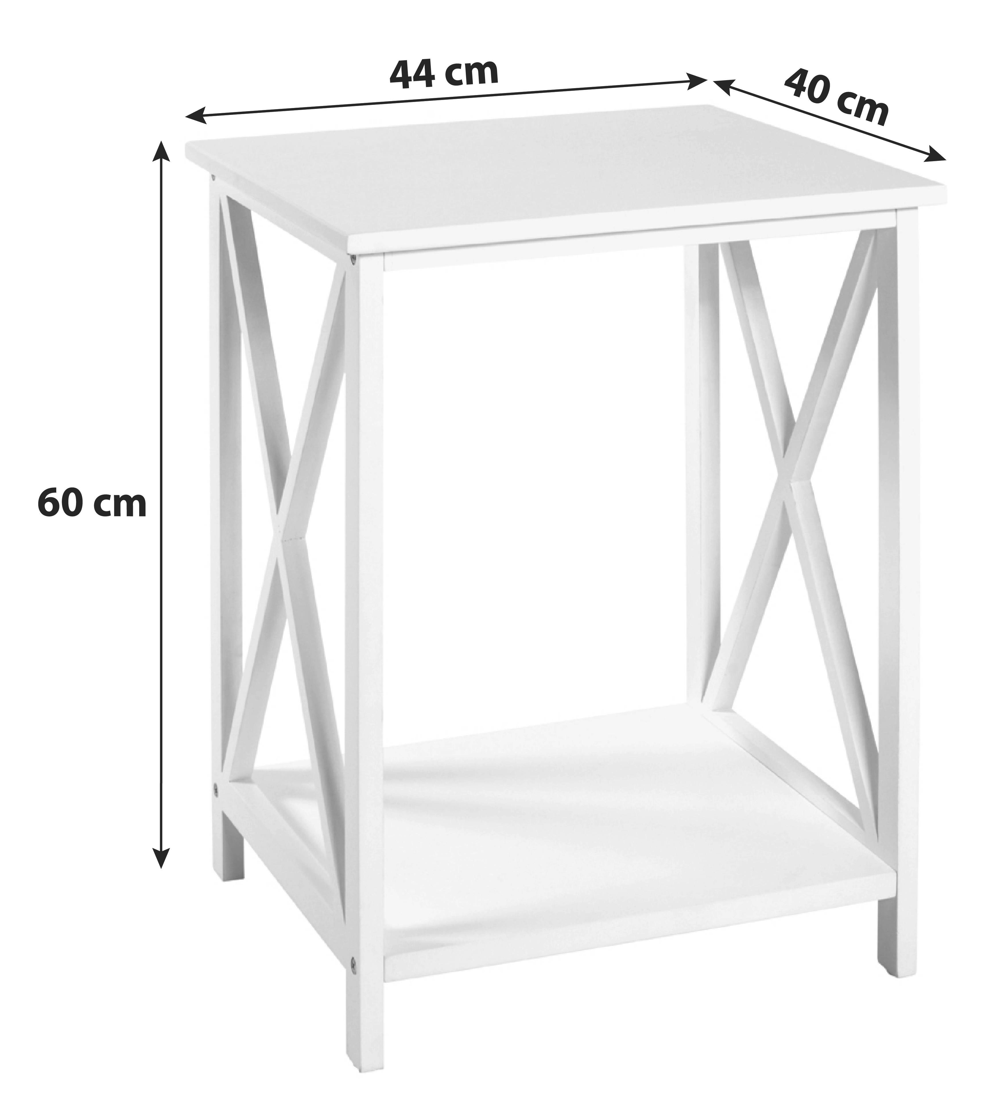 Príručný Stolík Mia Biely - biela, Basics, kompozitné drevo (44/60/40cm)