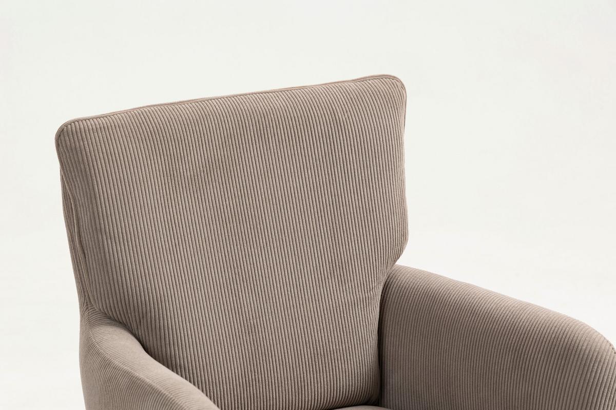 Armlehnstuhl Mila Cord Braun Sitzfl. 180° drehbar, B: 60cm - Schwarz/Braun, KONVENTIONELL, Textil/Metall (60/95/67cm)